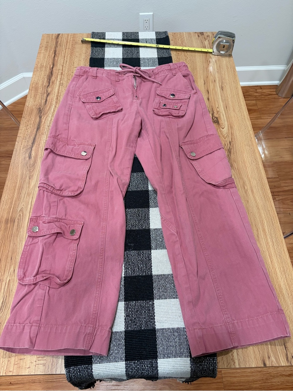 GREAIDEA Cargo Pants for Women Low Rise Drawstring Waist 7 Pockets